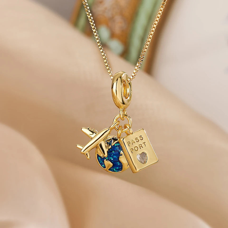 Shine Bright with Our Light Luxury Titanium Steel Star Series Necklace! πβ¨ Perfect Gold Planet Moon Astronaut Pendant for Every Woman! ππ
