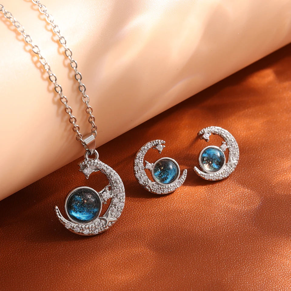 Shine Bright with Our Light Luxury Titanium Steel Star Series Necklace! πβ¨ Perfect Gold Planet Moon Astronaut Pendant for Every Woman! ππ