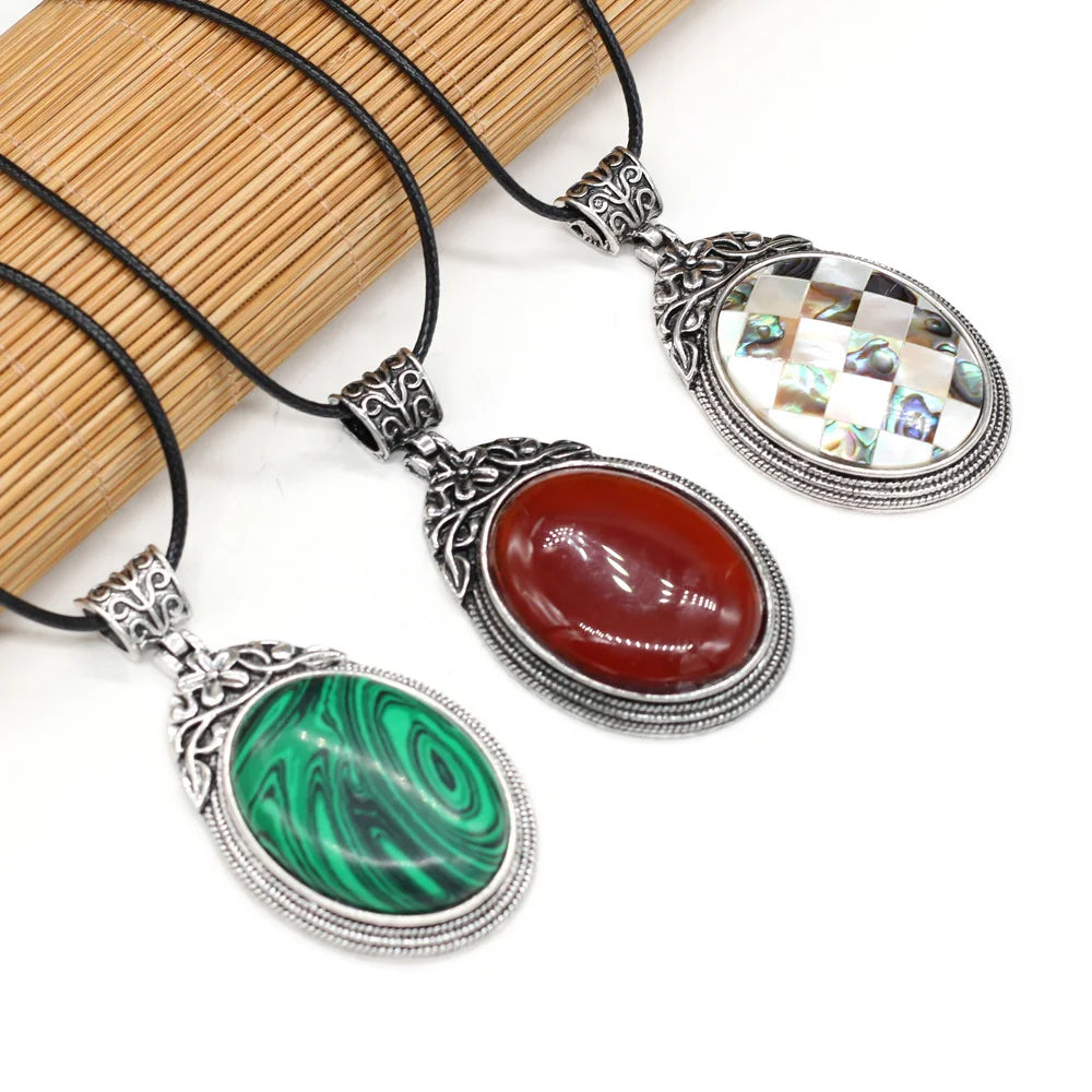 Elevate Your Style with Our Stunning Oval Crystal Opal Necklace - Perfect for Fashion Lovers &amp; Reiki Healing! 💎✨ 