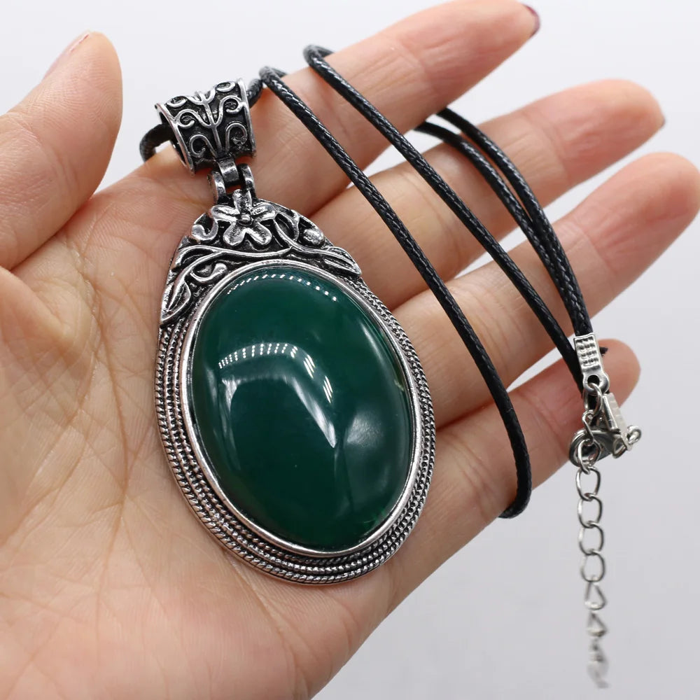 Elevate Your Style with Our Stunning Oval Crystal Opal Necklace - Perfect for Fashion Lovers &amp; Reiki Healing! 💎✨ 