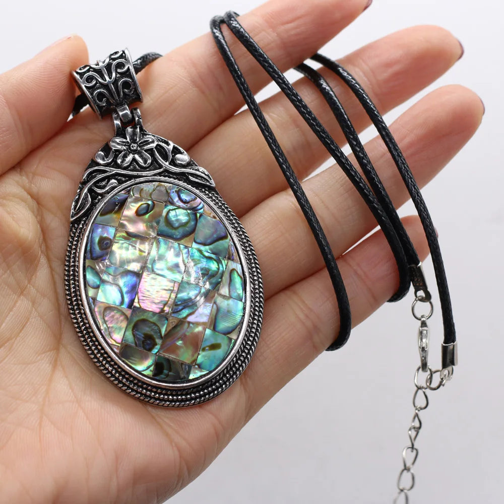 Elevate Your Style with Our Stunning Oval Crystal Opal Necklace - Perfect for Fashion Lovers &amp; Reiki Healing! 💎✨ 