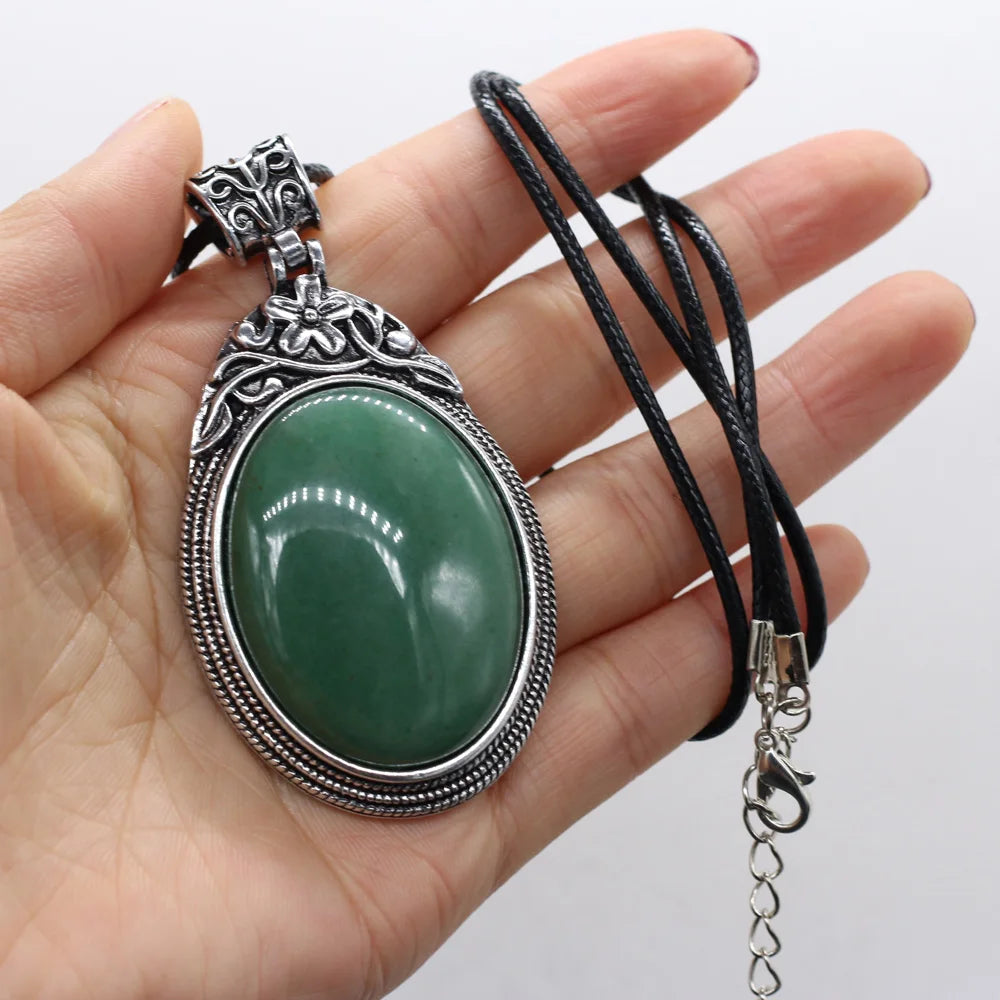 Elevate Your Style with Our Stunning Oval Crystal Opal Necklace - Perfect for Fashion Lovers &amp; Reiki Healing! 💎✨ 