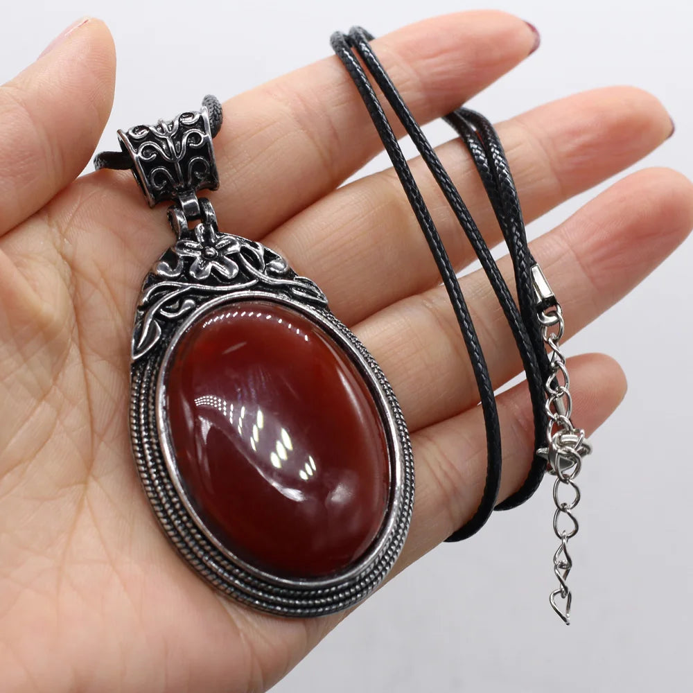 Elevate Your Style with Our Stunning Oval Crystal Opal Necklace - Perfect for Fashion Lovers &amp; Reiki Healing! 💎✨ 