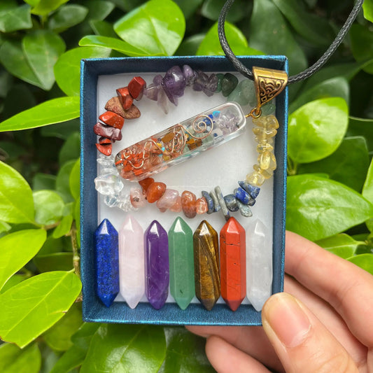 9Pcs Pointed Quartz Crystal,Chakra Healing Stones and Crystals Set,Hexagon Rose Quartz Gems for Meditation Bedroom Decor