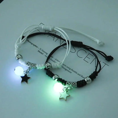 Luminous Star &amp; Moon Couple Bracelets – Matching Friendship Set