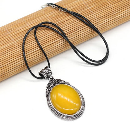 Elevate Your Style with Our Stunning Oval Crystal Opal Necklace - Perfect for Fashion Lovers &amp; Reiki Healing! 💎✨ 