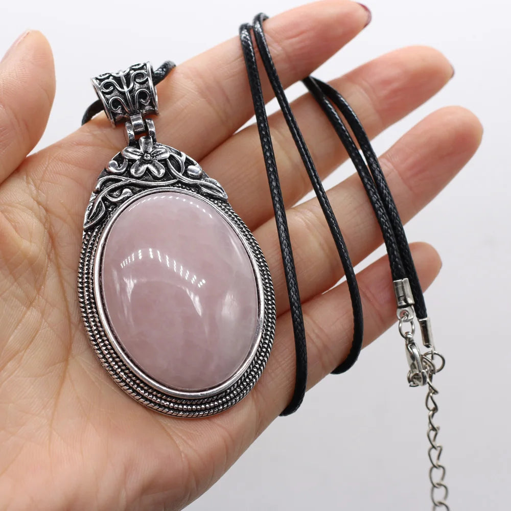 Elevate Your Style with Our Stunning Oval Crystal Opal Necklace - Perfect for Fashion Lovers &amp; Reiki Healing! 💎✨ 