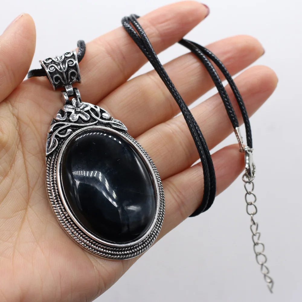 Elevate Your Style with Our Stunning Oval Crystal Opal Necklace - Perfect for Fashion Lovers &amp; Reiki Healing! 💎✨ 