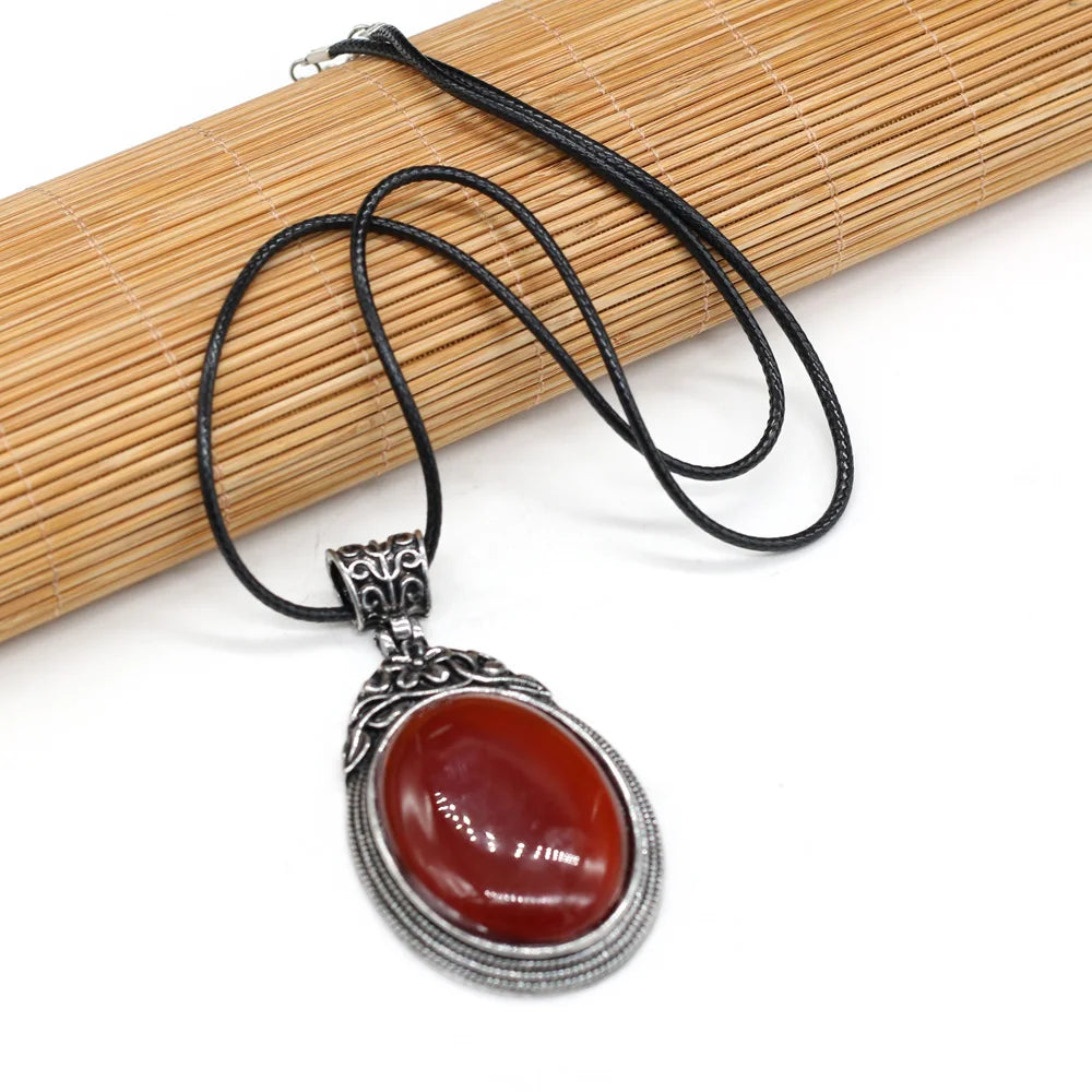 Elevate Your Style with Our Stunning Oval Crystal Opal Necklace - Perfect for Fashion Lovers &amp; Reiki Healing! 💎✨ 