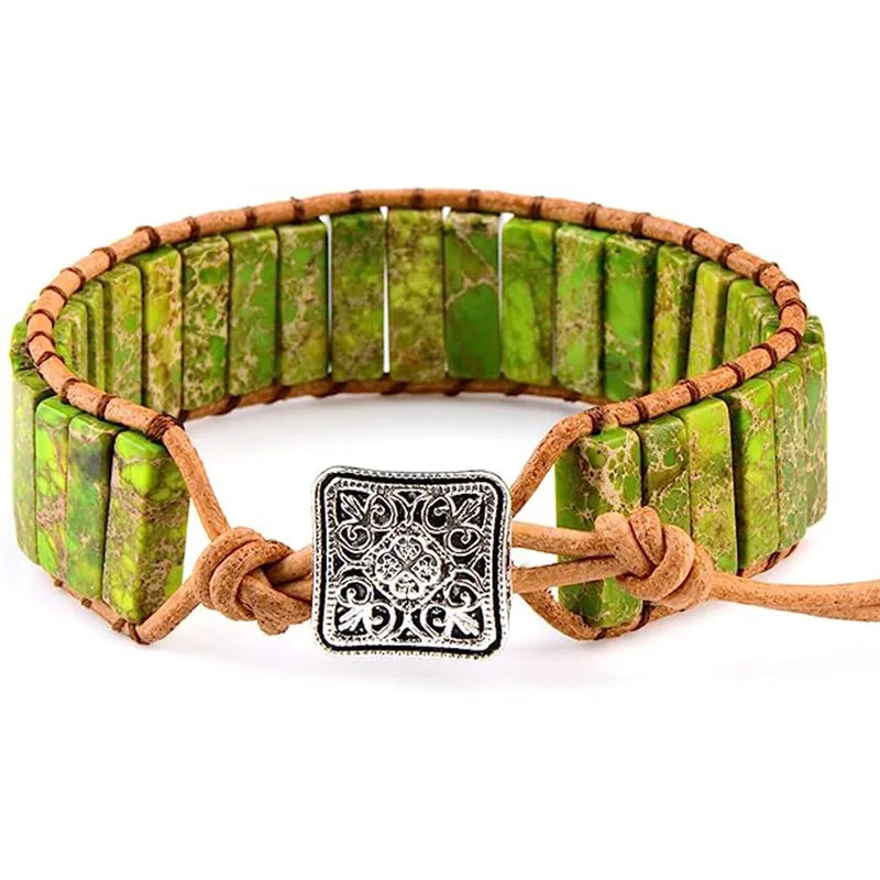 Bohemian 7 Chakra Stone Bracelet for Women Colorful Emperor Stone Braided Rope Woven Wrist Bangle Men Fashion Jewelry Gift